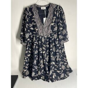 Grace & Mila Hadrienne Dress Black Floral Mini Size Small Size Small NEW